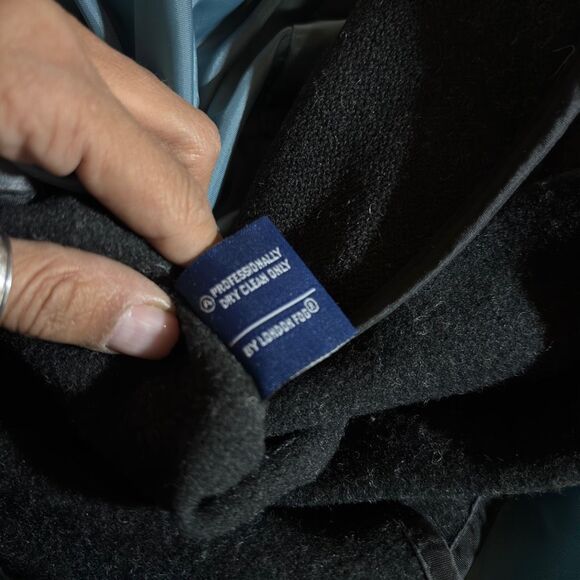London Fog Limited Edition Button Front Lined Long Sleeve Coat Blue Medium - Picture 8 of 9
